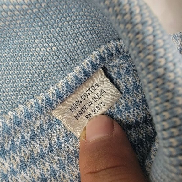 Lone Cypress Pebble Beach Mens Large Blue Polo Shirt Houndstooth Short Sleeve - Picture 5 of 9